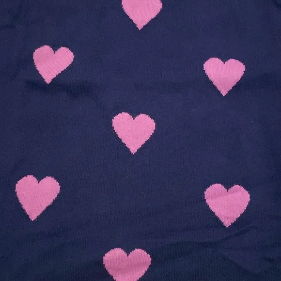 J. Crew Navy and Pink Heart Sweater, size XL - Picture 3 of 3